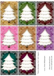 White Christmas Tree Atc Toppers