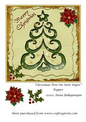 Christmas Tree on Note Paper Topper