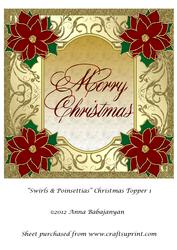 Swirls & Poinsettias Christmas Topper 1