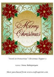 Swirls & Poinsettias Christmas Topper 5