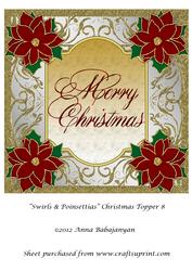 Swirls & Poinsettias Christmas Topper 8