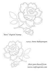 Rose Digital Stamp