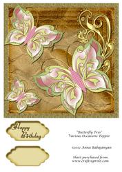 Butterfly Trio Various Occasions Topper