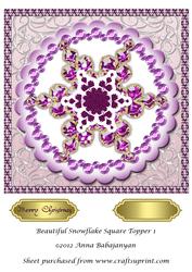 Beautiful Snowflake Square Topper 1