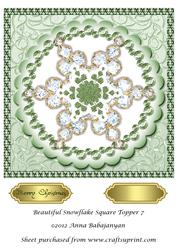 Beautiful Snowflake Square Topper 7