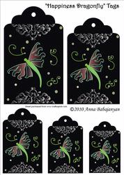 Happiness Dragonfly Tags