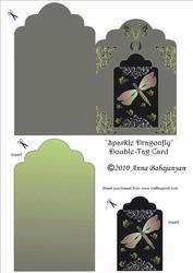 Sparkle Dragonfly Double-tag Card