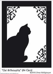 Cat Silhouette A4 Card