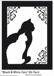 Black and White Cats A4 Card
