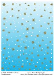 Gold & White Snowflakes Background 1