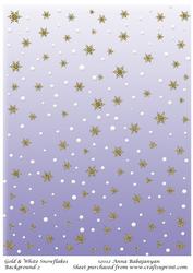 Gold & White Snowflakes Background 2