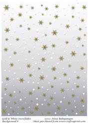 Gold & White Snowflakes Background 8