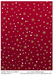Gold & White Snowflakes Background 12