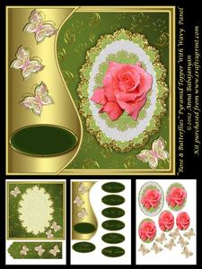 Rose & Butterflies Pyramid Topper with Wavy Panel Kit