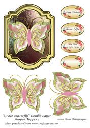 Grace Butterfly Double Layer Shaped Topper 1