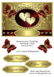 Anniversary/ Wedding/ Valentine's Day Card Front 1