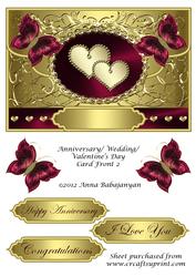 Anniversary/ Wedding/ Valentine's Day Card Front 2