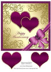 Anniversary Hearts Topper with Bow 2
