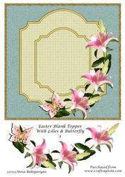 Easter Blank Topper with Lilies & Butterfly 3