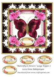 Butterfly & Flowers Large Topper 7