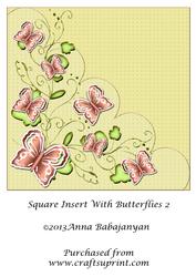 Square Insert with Butterflies 2