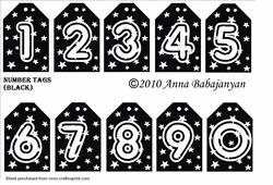 Number Tags (black)