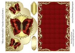 Three Butterflies Stacker Card Front 1