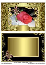 Rose on a Piano Framed Topper & Insert