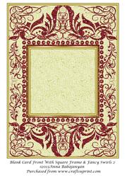 Blank Card Front with Square Frame & Fancy Swirls 2