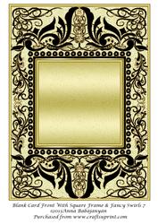 Blank Card Front with Square Frame & Fancy Swirls 7