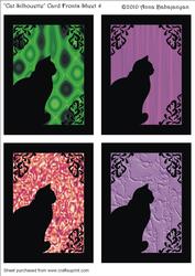 Cat Silhouette Card Fronts Sheet 4