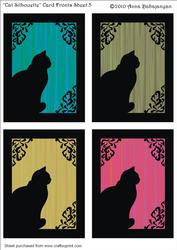 Cat Silhouette Card Fronts Sheet 5