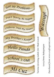 Various Greeting Labels for Male Cards