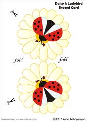 Daisy and Ladybird Shaped Card