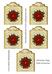 Christmas Tags with Poinsettia