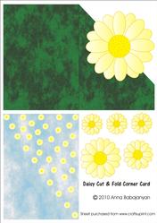 Daisy Cut and Fold Corner Card