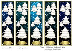 Merry Christmas Bookmarks Set 1