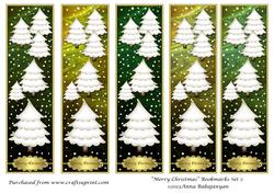 Merry Christmas Bookmarks Set 2