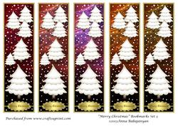 Merry Christmas Bookmarks Set 3