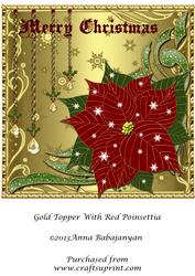 Gold Topper with Red Poinsettia