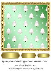 Square Framed Blank Topper with Christmas Trees 4