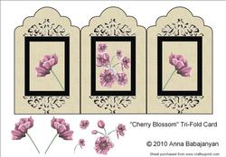 Cherry Blossom Tri-fold Card