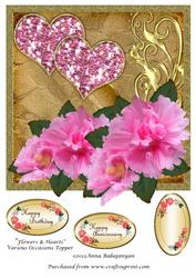 Flowers & Hearts Various Occasions Topper