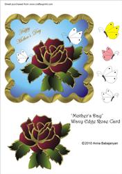 Mothers Day Wavy Edge Rose Card
