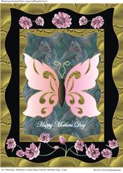 A4 Affection Butterfly in Gold Frame Mothers Day Card
