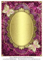 Fancy Blank Card Front with Butterflies 1