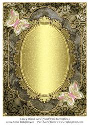 Fancy Blank Card Front with Butterflies 2
