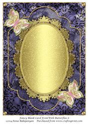 Fancy Blank Card Front with Butterflies 6