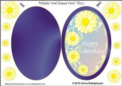 Birthday Oval Shaped Card (blue)