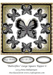 Butterflies Large Square Topper 6